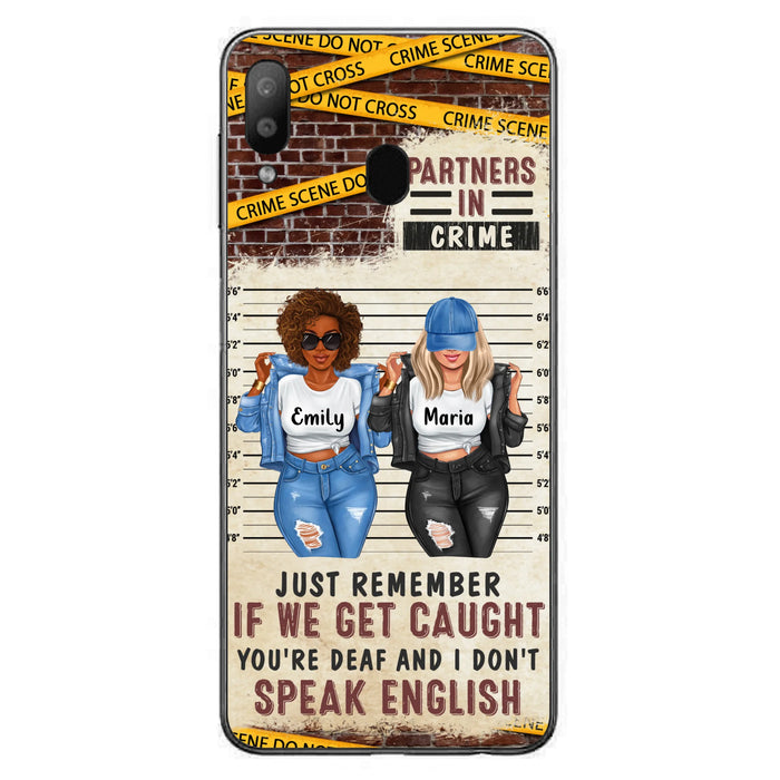 Personalized Bestie Phone Case - Gift Idea For Bestie/Sister - Up to 3 Girls - Partners In Crime - Case For iPhone And Samsung