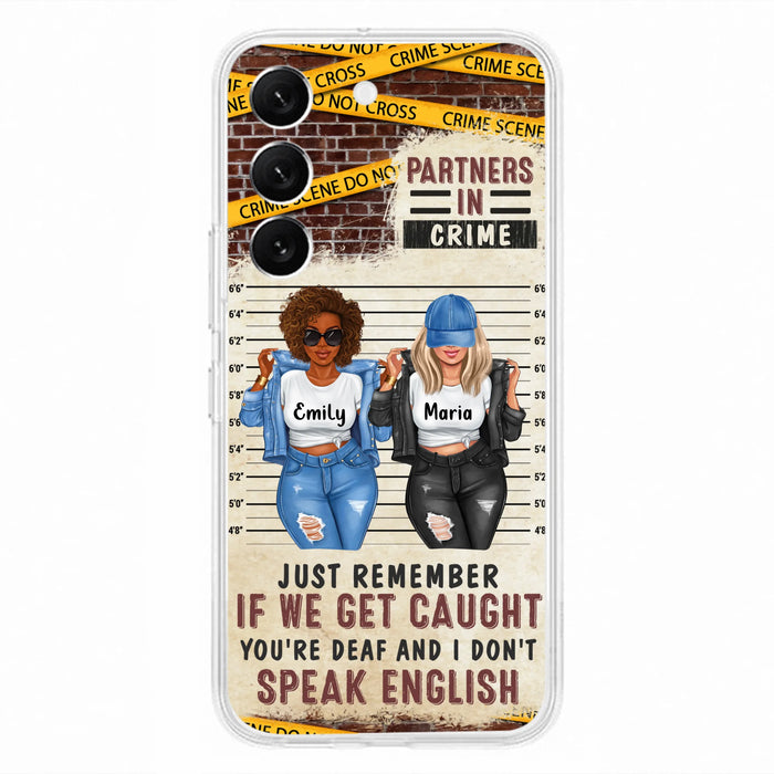 Personalized Bestie Phone Case - Gift Idea For Bestie/Sister - Up to 3 Girls - Partners In Crime - Case For iPhone And Samsung