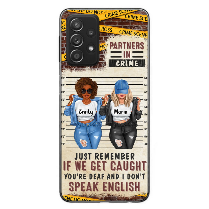 Personalized Bestie Phone Case - Gift Idea For Bestie/Sister - Up to 3 Girls - Partners In Crime - Case For iPhone And Samsung