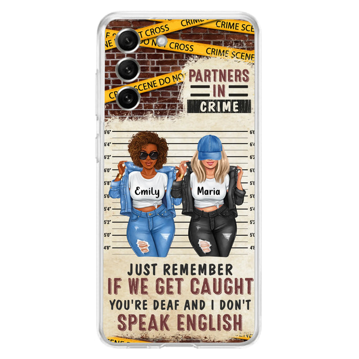 Personalized Bestie Phone Case - Gift Idea For Bestie/Sister - Up to 3 Girls - Partners In Crime - Case For iPhone And Samsung