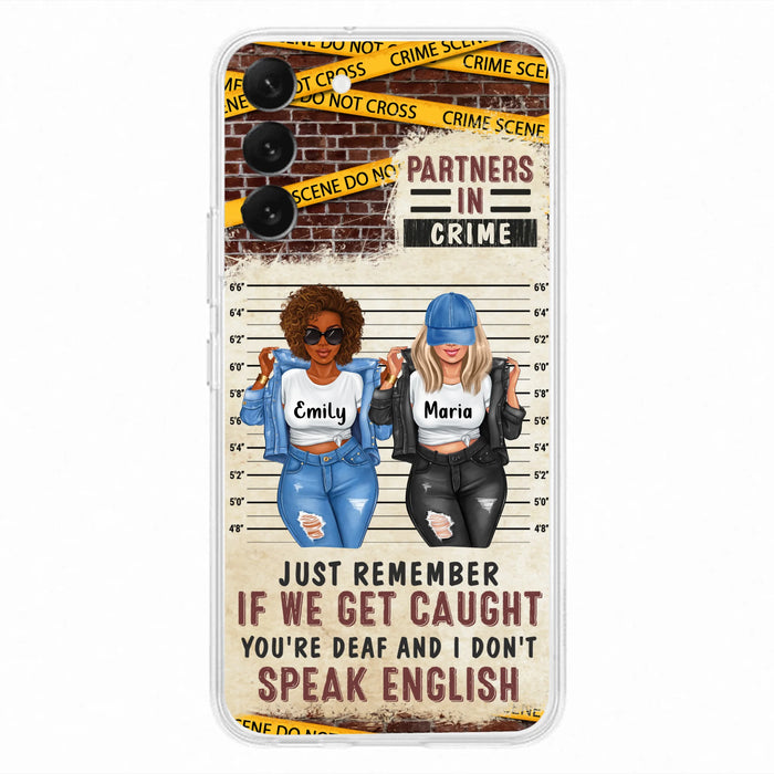 Personalized Bestie Phone Case - Gift Idea For Bestie/Sister - Up to 3 Girls - Partners In Crime - Case For iPhone And Samsung
