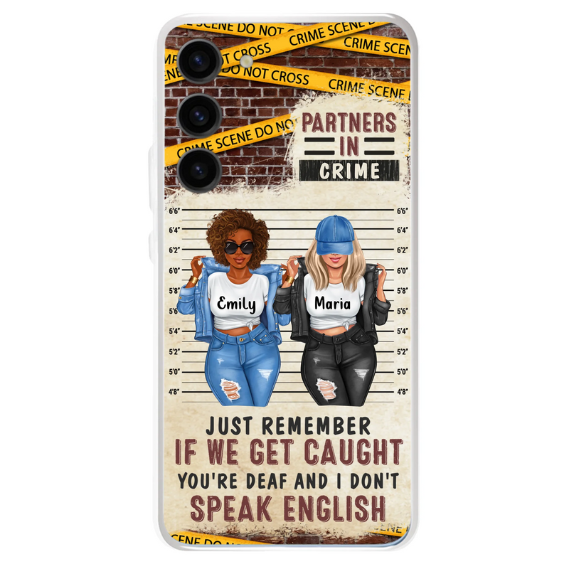 Personalized Bestie Phone Case - Gift Idea For Bestie/Sister - Up to 3 Girls - Partners In Crime - Case For iPhone And Samsung