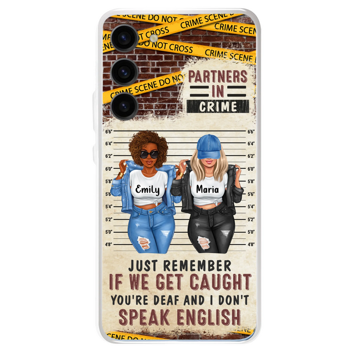 Personalized Bestie Phone Case - Gift Idea For Bestie/Sister - Up to 3 Girls - Partners In Crime - Case For iPhone And Samsung