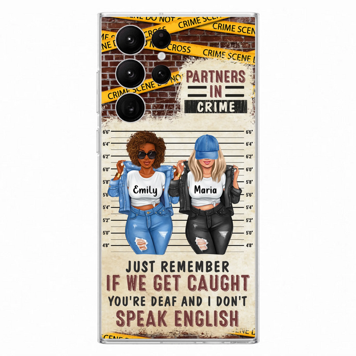 Personalized Bestie Phone Case - Gift Idea For Bestie/Sister - Up to 3 Girls - Partners In Crime - Case For iPhone And Samsung