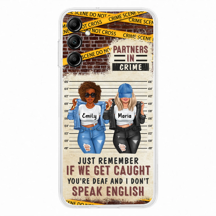 Personalized Bestie Phone Case - Gift Idea For Bestie/Sister - Up to 3 Girls - Partners In Crime - Case For iPhone And Samsung