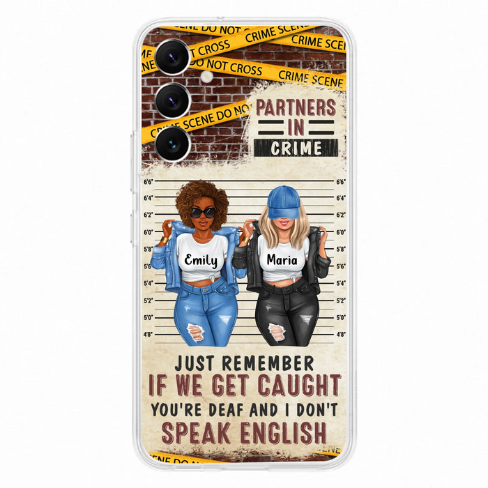 Personalized Bestie Phone Case - Gift Idea For Bestie/Sister - Up to 3 Girls - Partners In Crime - Case For iPhone And Samsung