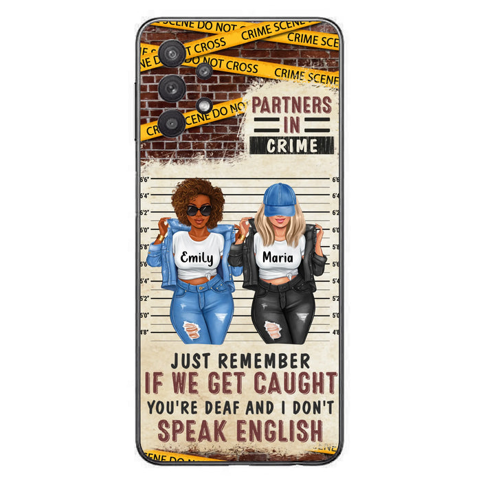 Personalized Bestie Phone Case - Gift Idea For Bestie/Sister - Up to 3 Girls - Partners In Crime - Case For iPhone And Samsung