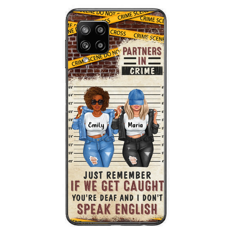 Personalized Bestie Phone Case - Gift Idea For Bestie/Sister - Up to 3 Girls - Partners In Crime - Case For iPhone And Samsung