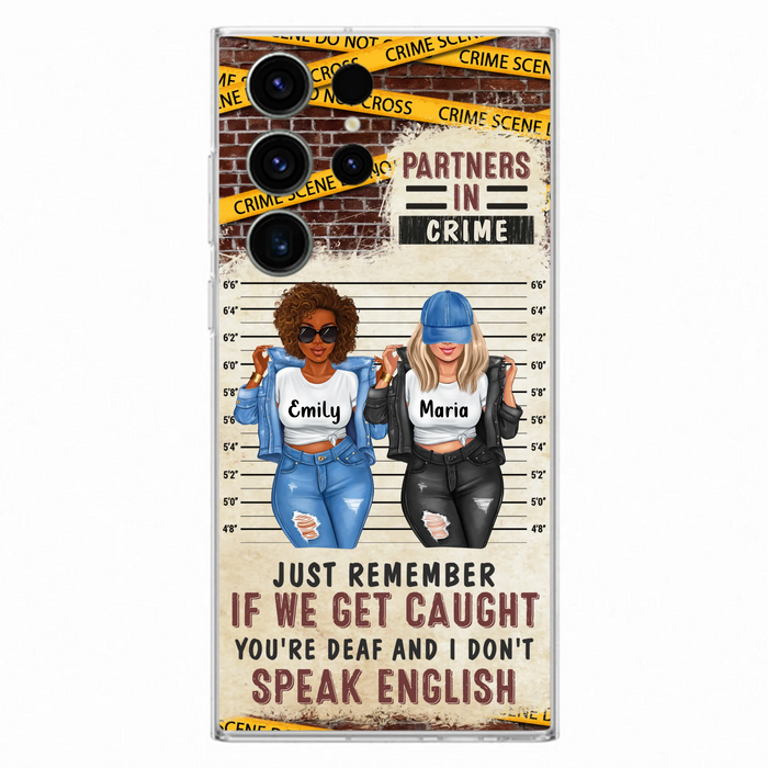 Personalized Bestie Phone Case - Gift Idea For Bestie/Sister - Up to 3 Girls - Partners In Crime - Case For iPhone And Samsung