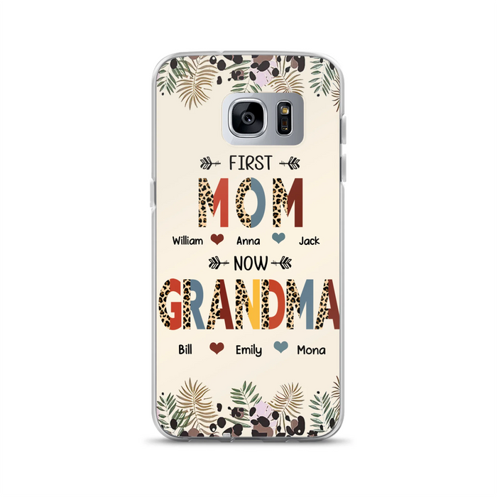 Custom Personalized Grandma Phone Case - Gift Idea For Grandma/Mom/ Mother's Day - Up to 6 Kids And 12 Grandkids - First Mom Now Grandma - Case For iPhone And Samsung