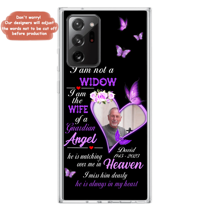 Custom Personalized Memorial Phone Case - Memorial Gift Idea For Family - Case For iPhone/Samsung - I Am Not A Widow