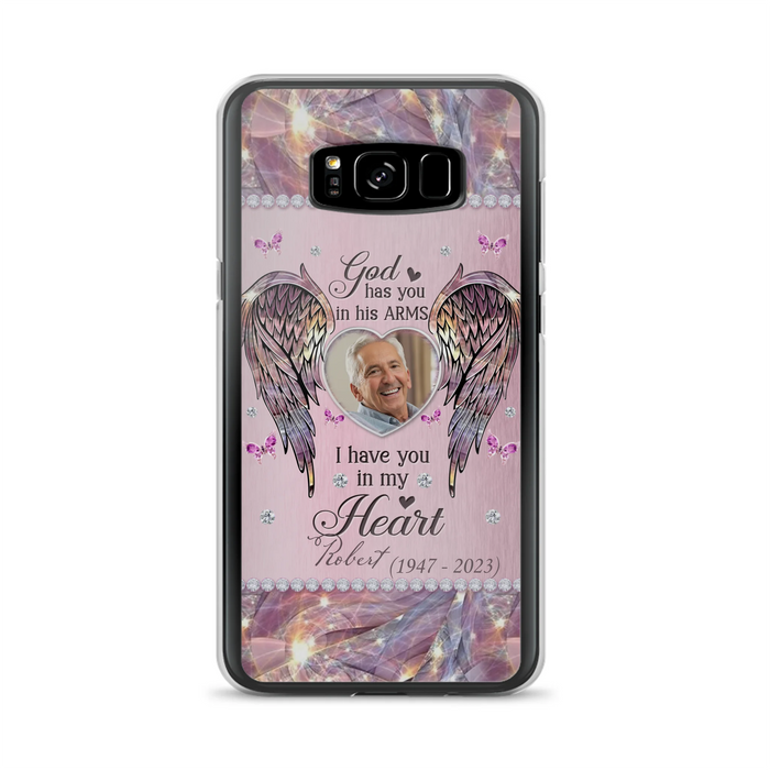 Custom Personalized Memorial Phone Case - Memorial Gift Idea For Family - Case For iPhone/Samsung - God Has You In His Arms