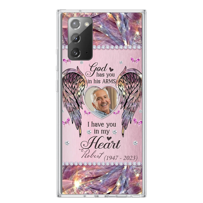 Custom Personalized Memorial Phone Case - Memorial Gift Idea For Family - Case For iPhone/Samsung - God Has You In His Arms