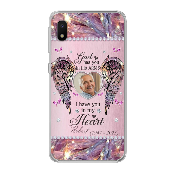 Custom Personalized Memorial Phone Case - Memorial Gift Idea For Family - Case For iPhone/Samsung - God Has You In His Arms