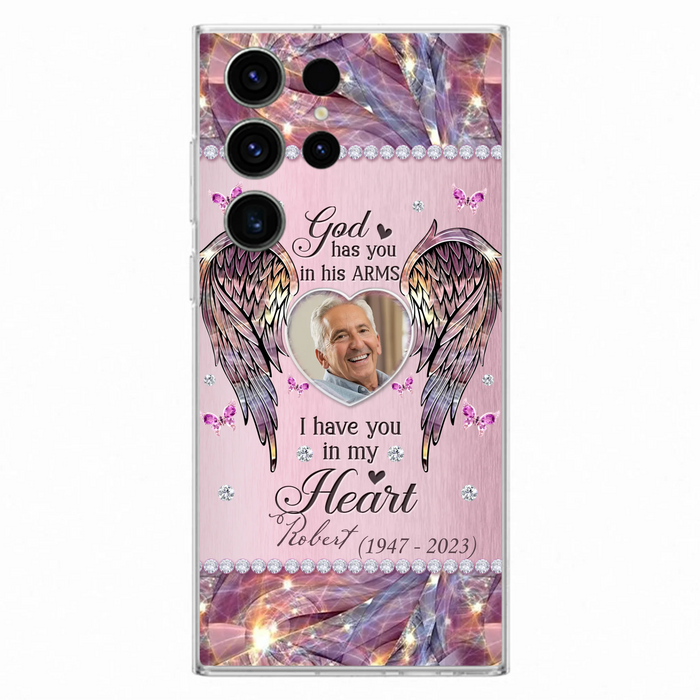 Custom Personalized Memorial Phone Case - Memorial Gift Idea For Family - Case For iPhone/Samsung - God Has You In His Arms