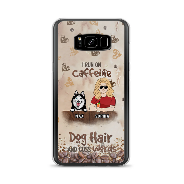 Personalized Pet Phone Case - Gift Idea For Dog/Cat/Horse Lovers - I Run On Caffeine Dog Hair And Cuss Words - Case For iPhone/Samsung