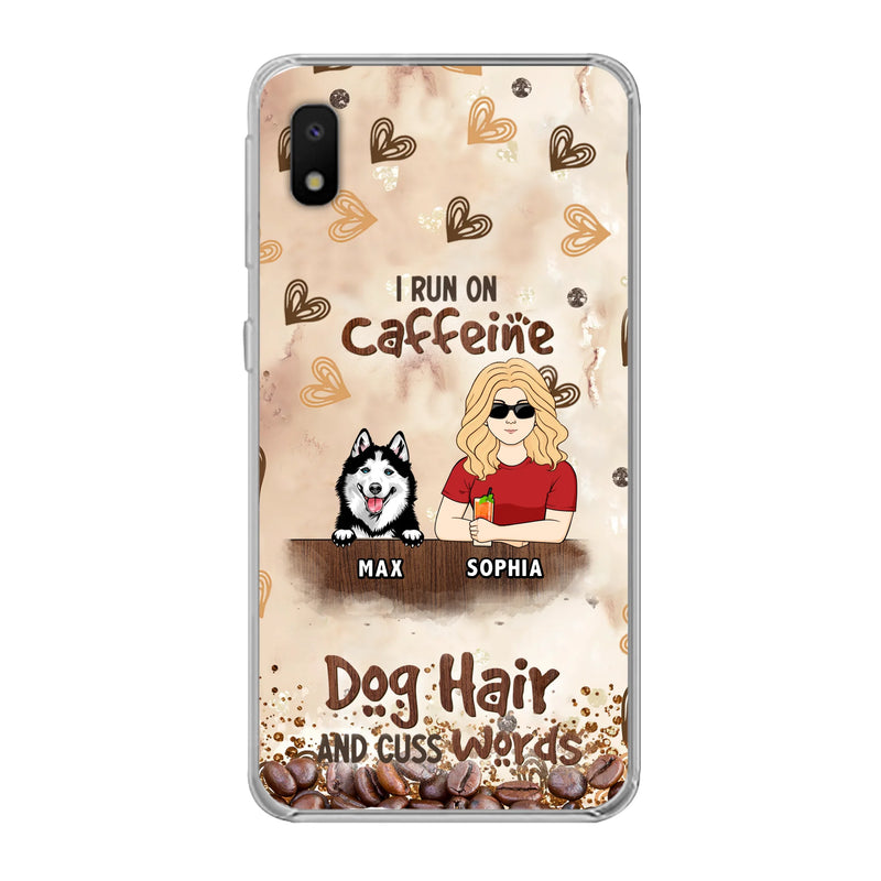 Personalized Pet Phone Case - Gift Idea For Dog/Cat/Horse Lovers - I Run On Caffeine Dog Hair And Cuss Words - Case For iPhone/Samsung