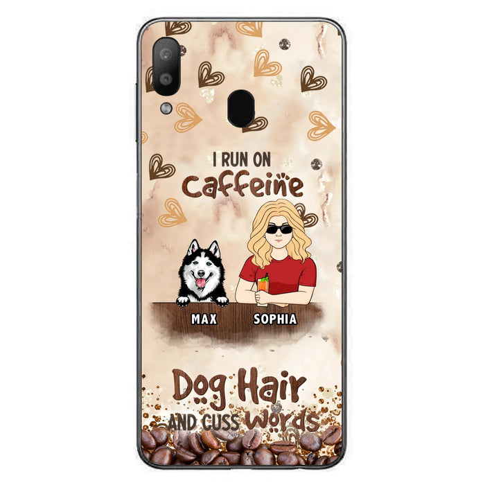 Personalized Pet Phone Case - Gift Idea For Dog/Cat/Horse Lovers - I Run On Caffeine Dog Hair And Cuss Words - Case For iPhone/Samsung