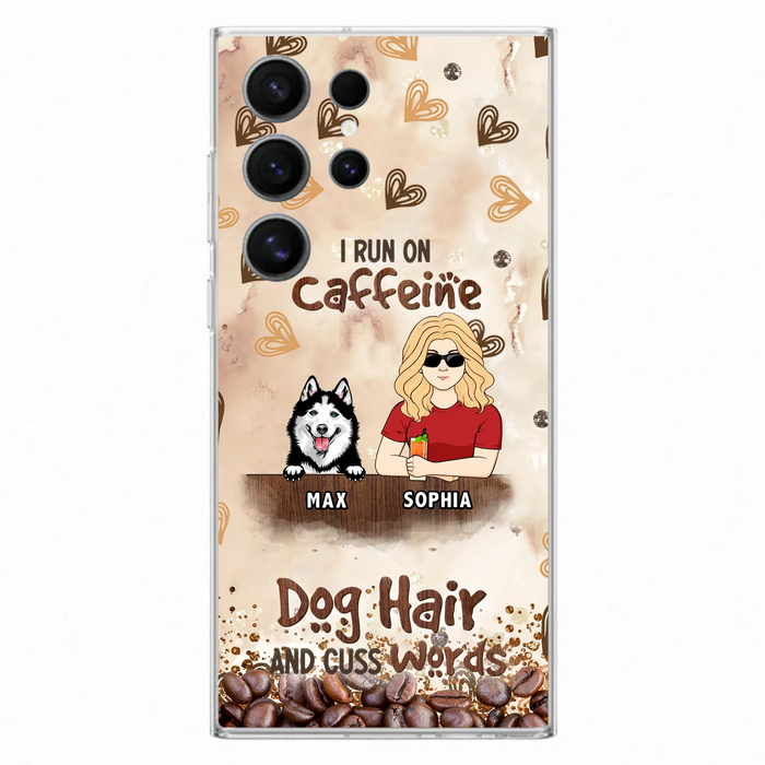 Personalized Pet Phone Case - Gift Idea For Dog/Cat/Horse Lovers - I Run On Caffeine Dog Hair And Cuss Words - Case For iPhone/Samsung