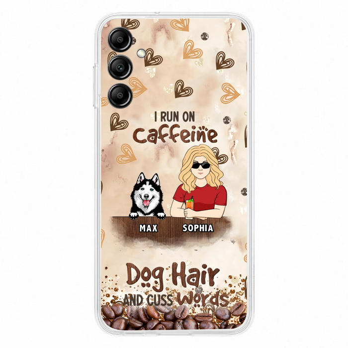 Personalized Pet Phone Case - Gift Idea For Dog/Cat/Horse Lovers - I Run On Caffeine Dog Hair And Cuss Words - Case For iPhone/Samsung