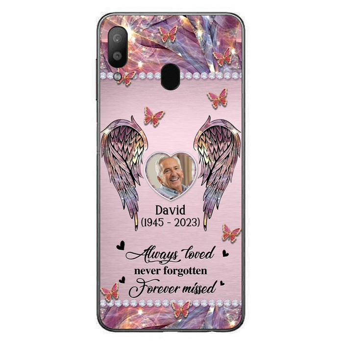 Custom Personalized Memorial Phone Case - Memorial Gift Idea For Family - Case For iPhone/Samsung - Always Loved Never Forgotten Forever Missed