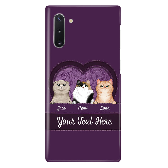 Custom Personalized Cat Phone Case For iPhone And Samsung - Gift Idea For Cat Lover - Up to 3  Cats  - Cat In Heart