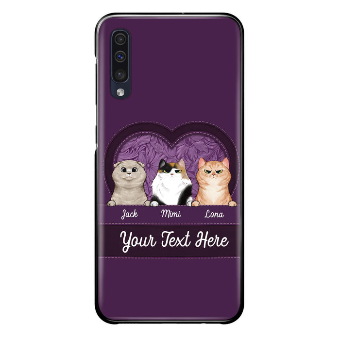 Custom Personalized Cat Phone Case For iPhone And Samsung - Gift Idea For Cat Lover - Up to 3  Cats  - Cat In Heart