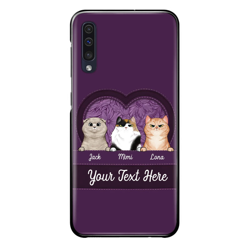 Custom Personalized Cat Phone Case For iPhone And Samsung - Gift Idea For Cat Lover - Up to 3  Cats  - Cat In Heart