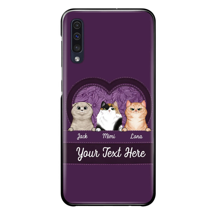 Custom Personalized Cat Phone Case For iPhone And Samsung - Gift Idea For Cat Lover - Up to 3  Cats  - Cat In Heart