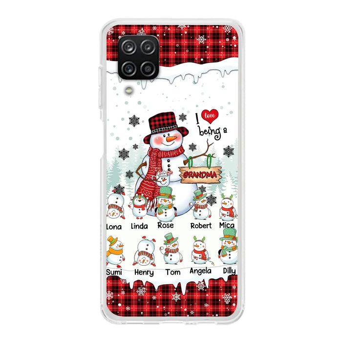 Personalized Snowman Christmas Grandma Phone Case - Christmas Gift Idea For Grandma - Up to 10 Kids - Case For iPhone/Samsung