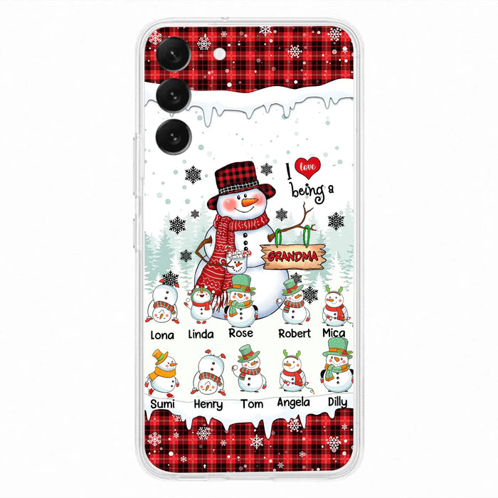 Personalized Snowman Christmas Grandma Phone Case - Christmas Gift Idea For Grandma - Up to 10 Kids - Case For iPhone/Samsung
