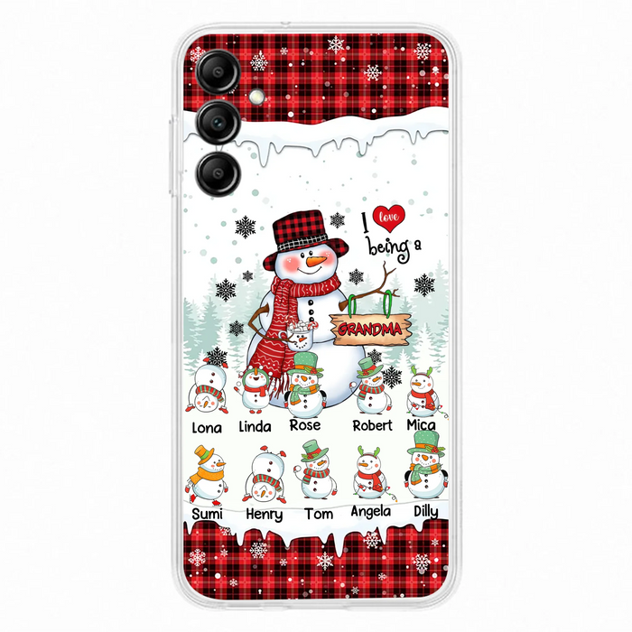 Personalized Snowman Christmas Grandma Phone Case - Christmas Gift Idea For Grandma - Up to 10 Kids - Case For iPhone/Samsung