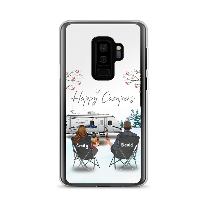 Custom Personalized Camping Phone Case - Gift Idea For Camping Lover/ Couple/ Family/ Friends - Happy Campers - Case For iPhone/Samsung