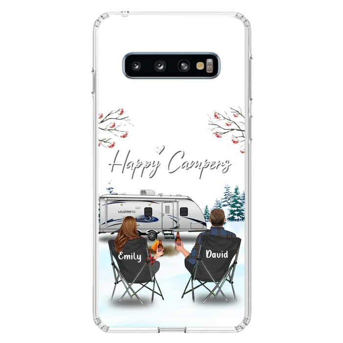 Custom Personalized Camping Phone Case - Gift Idea For Camping Lover/ Couple/ Family/ Friends - Happy Campers - Case For iPhone/Samsung