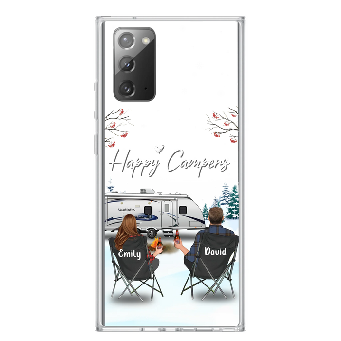 Custom Personalized Camping Phone Case - Gift Idea For Camping Lover/ Couple/ Family/ Friends - Happy Campers - Case For iPhone/Samsung