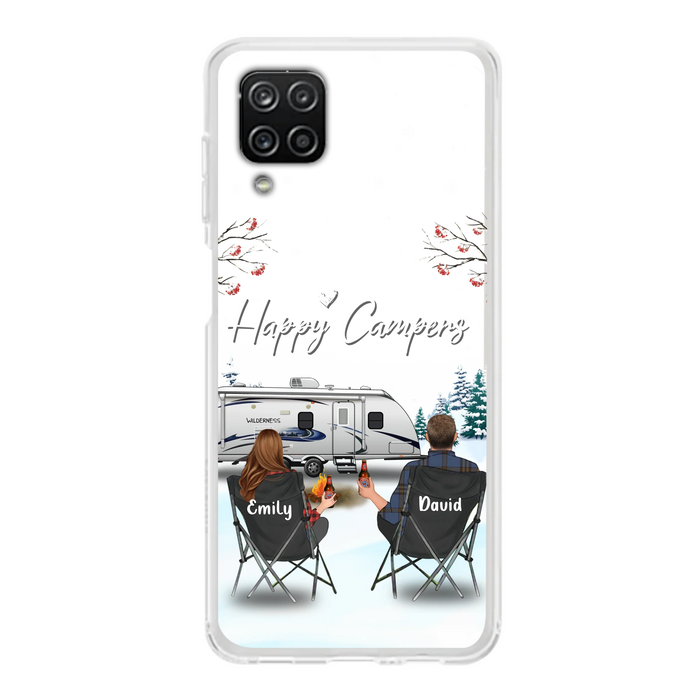 Custom Personalized Camping Phone Case - Gift Idea For Camping Lover/ Couple/ Family/ Friends - Happy Campers - Case For iPhone/Samsung