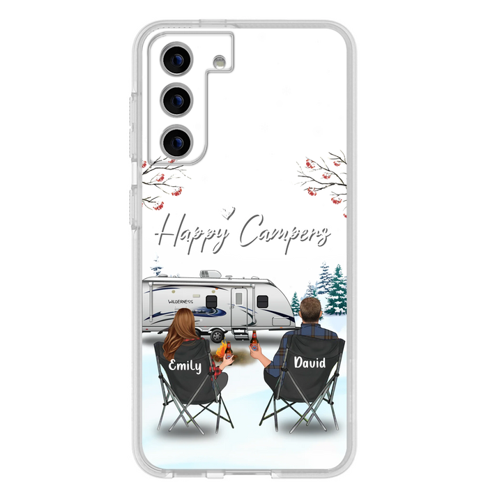Custom Personalized Camping Phone Case - Gift Idea For Camping Lover/ Couple/ Family/ Friends - Happy Campers - Case For iPhone/Samsung
