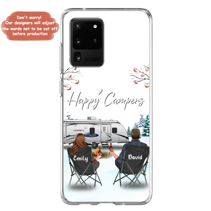 Custom Personalized Camping Phone Case - Gift Idea For Camping Lover/ Couple/ Family/ Friends - Happy Campers - Case For iPhone/Samsung