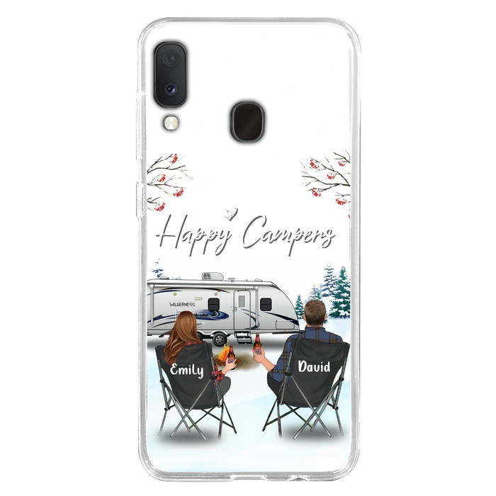 Custom Personalized Camping Phone Case - Gift Idea For Camping Lover/ Couple/ Family/ Friends - Happy Campers - Case For iPhone/Samsung