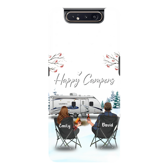 Custom Personalized Camping Phone Case - Gift Idea For Camping Lover/ Couple/ Family/ Friends - Happy Campers - Case For iPhone/Samsung