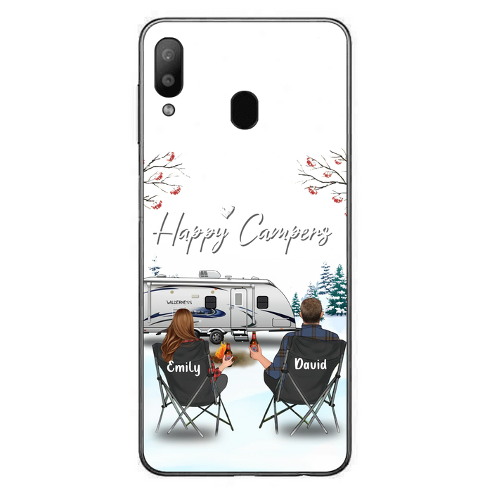 Custom Personalized Camping Phone Case - Gift Idea For Camping Lover/ Couple/ Family/ Friends - Happy Campers - Case For iPhone/Samsung