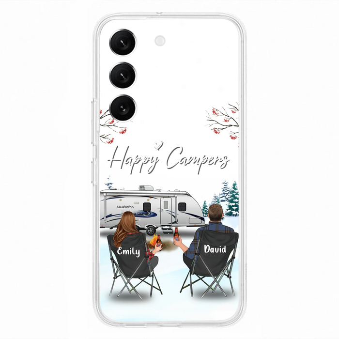 Custom Personalized Camping Phone Case - Gift Idea For Camping Lover/ Couple/ Family/ Friends - Happy Campers - Case For iPhone/Samsung