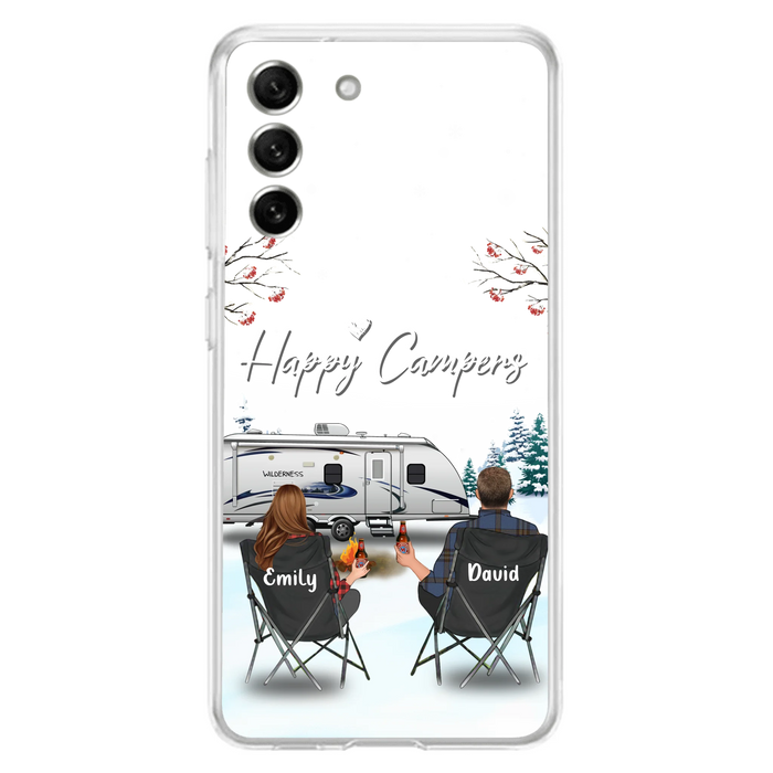 Custom Personalized Camping Phone Case - Gift Idea For Camping Lover/ Couple/ Family/ Friends - Happy Campers - Case For iPhone/Samsung
