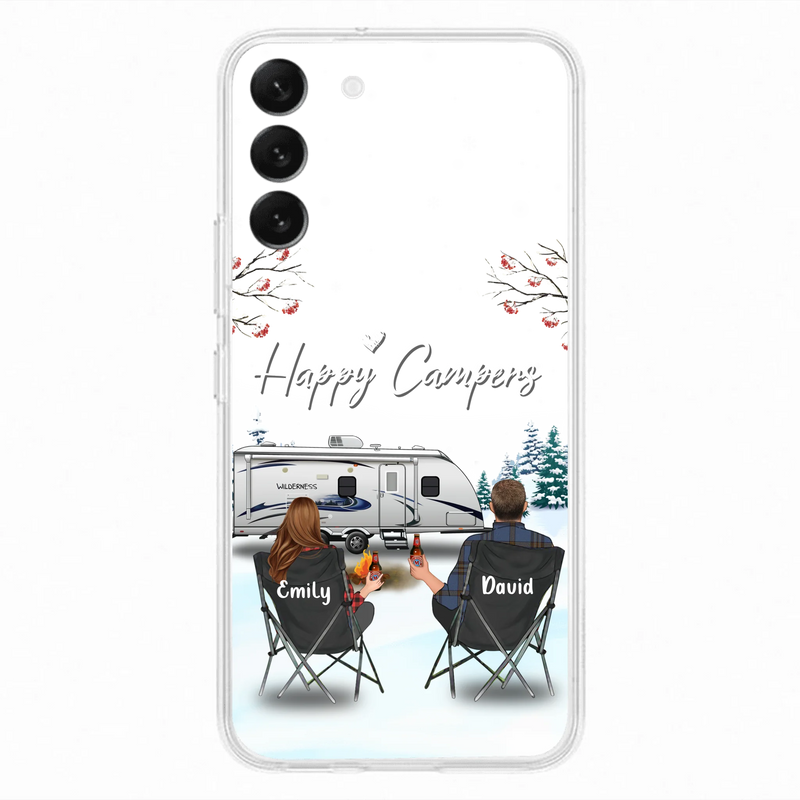 Personalized Camping Phone Case - Gift Idea For Camping Lover/Couple/Family/Friends - Happy Campers - Case For iPhone/Samsung