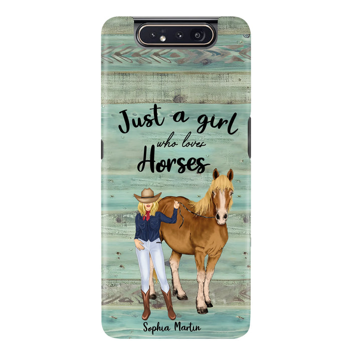 Custom Personalized Horse Lady Phone Case - Gift Idea For Horse Lovers - Just A Girl Who Loves Horses - Case For iPhone/Samsung