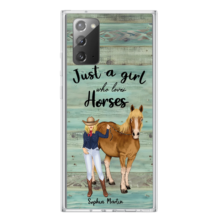 Custom Personalized Horse Lady Phone Case - Gift Idea For Horse Lovers - Just A Girl Who Loves Horses - Case For iPhone/Samsung