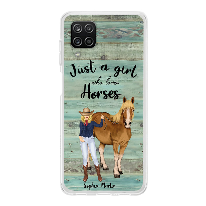 Custom Personalized Horse Lady Phone Case - Gift Idea For Horse Lovers - Just A Girl Who Loves Horses - Case For iPhone/Samsung
