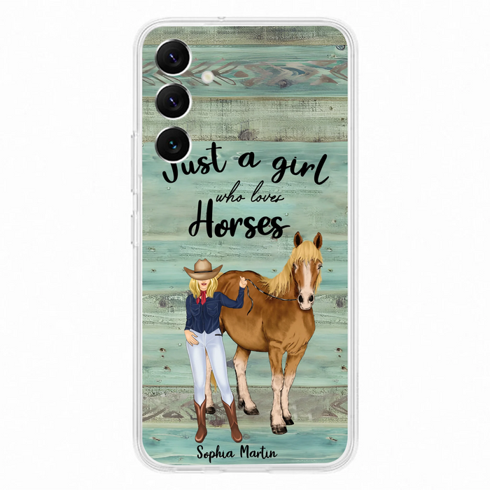 Custom Personalized Horse Lady Phone Case - Gift Idea For Horse Lovers - Just A Girl Who Loves Horses - Case For iPhone/Samsung