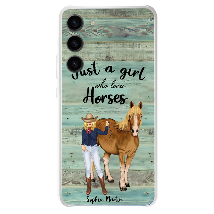 Custom Personalized Horse Lady Phone Case - Gift Idea For Horse Lovers - Just A Girl Who Loves Horses - Case For iPhone/Samsung