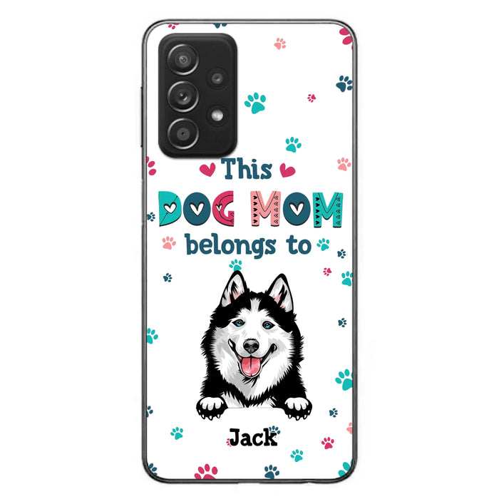 Custom Personalized Dog Phone Case For iPhone And Samsung - Gift Idea For Dog Lover - Up to 6 Dogs - This Dog Mom Belongs To